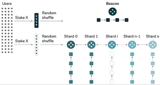 Figure 1. Sharding on privacy transactions. Chameleon throughput scales out linearly with the number of shards.